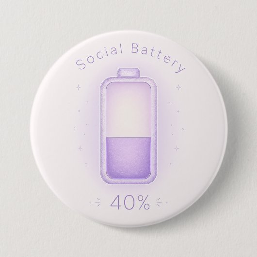 Neurodivergente Sozialbatterie Autismus ADHS AuDHD Button (Vorderseite)