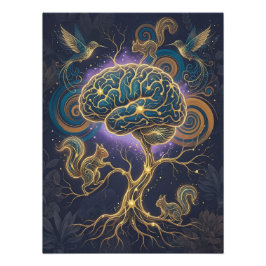Neurodivergenter Gehirnbaum-Poster – Naturkunst Fotodruck