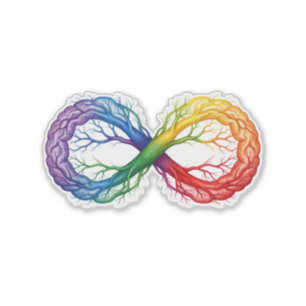 Neurodivergenter Stolz Regenbogen Unendlichkeit AD Aufkleber