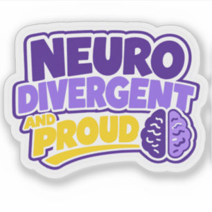 Neurodivergenter und stolzer Gehirn-Aufkleber Aufkleber