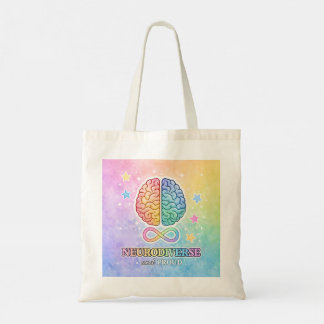 Neurodiverse and Proud Inspirational Quote Pastel Tragetasche