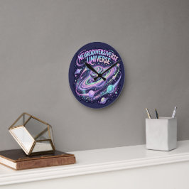 Neurodiverse Universum ADHD Autismus Wohndekoratio Runde Wanduhr