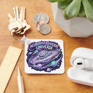 Neurodiverse Universum Neon Stolz Schlüsselanhänger