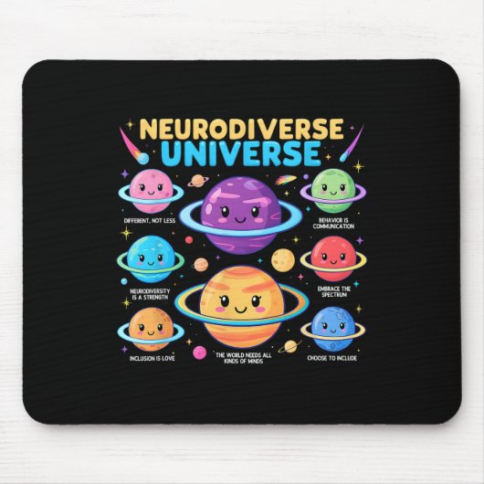 Neurodiverser Autismus Bewusstsein Universum Speci Mousepad (Vorne)