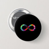 Neurodiverser Gefärbte Krawatte Unendlichkeit Zeic Button (Vorne & Hinten)