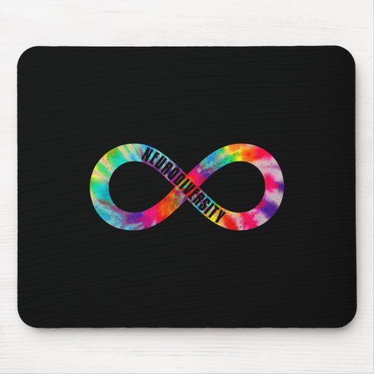 Neurodiverser Gefärbte Krawatte Unendlichkeit Zeic Mousepad (Vorne)