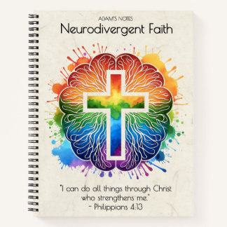 Neurodiverser Glaube - Regenbogenbran Notizblock
