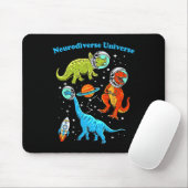 Neurodiverser Universum Dinosaurier Weltraum Adhd Mousepad (Mit Mouse)