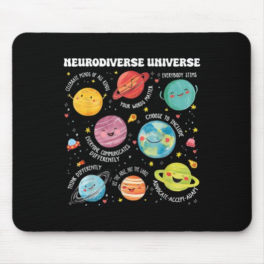 Neurodiverser Universum Planet Autismus Bewusstsei Mousepad (Vorne)