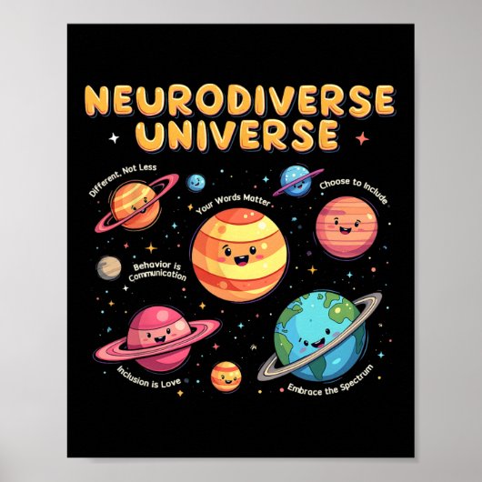 Neurodiverser Universum Special Bildung Autismus A Poster (Vorne)