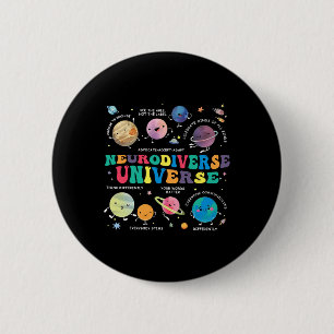 Neurodiverser Universum Weltraumplanet Autistische Button