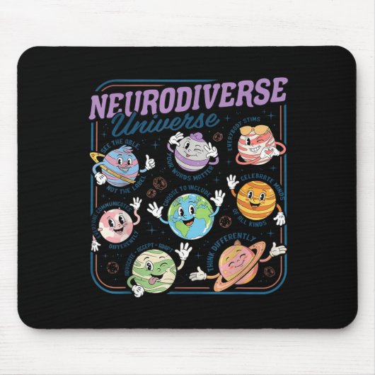 Neurodiverses Universum Neurodiversität Autismus Mousepad (Vorne)