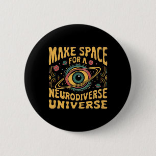 Neurodiverses Universum Neurovielfalt und Autismus Button