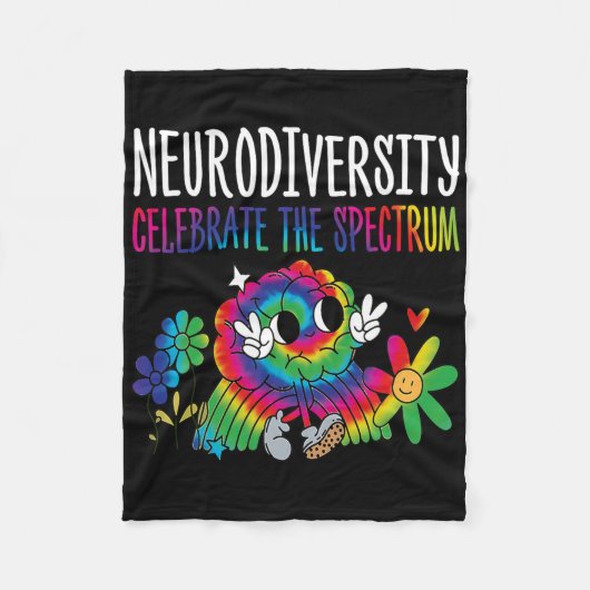 Neurodiversität Gehirn Autismus-Bewusstsein Asd Ad Fleecedecke (Vorderseite)