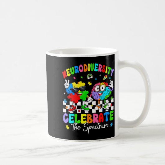 Neurodiversität Gehirn Autismus-Bewusstsein asd ad Kaffeetasse (Rechts)