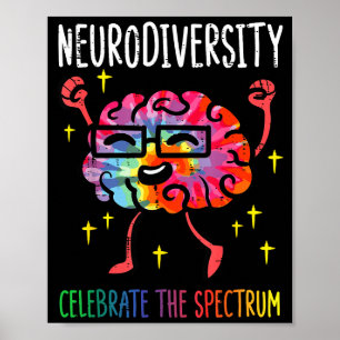 Neurodiversität Gehirn Autismus-Bewusstsein Asd Ad Poster