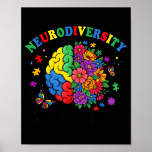 Neurodiversität Gehirn Autismus-Bewusstsein ASD AD Poster