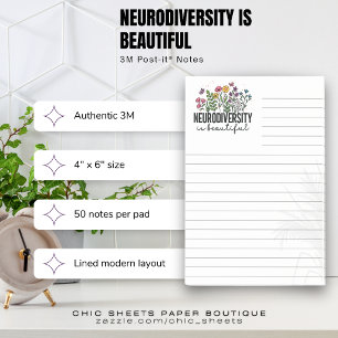 Neurodiversität ist Schön Lined 3M Post-it® Notiz