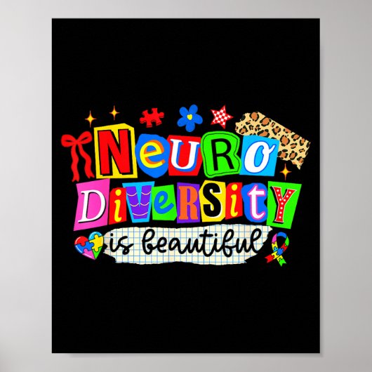 Neurodiversität ist schöne Leopard lustige Autismu Poster (Vorne)