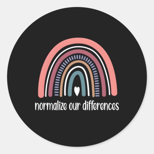 Neurodiversität Regenbogenautismus Neurodivergent Runder Aufkleber (Vorderseite)