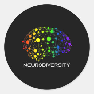 Neurodiversität umarmen Autismus Adhs Asd Gehirn S Runder Aufkleber