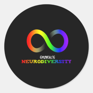 Neurodiversität umarmen Autismus Asd Adhs Regenbog Runder Aufkleber