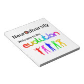 Neurodiversität Willkommen bei der Evolution Notizblock (angewinkelt)
