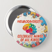 Neurodiversitäts-Bewusstseins-Anstecker Button (Vorne & Hinten)