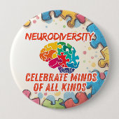 Neurodiversitäts-Bewusstseins-Anstecker Button (Vorderseite)