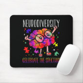 Neurodiversitäts-Gehirn ASD ADHS Autismus-Bewussts Mousepad (Mit Mouse)