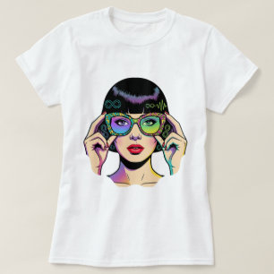 Neurodiversitäts-Infinitätssymbol Pop-Art-Frau  T-Shirt