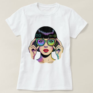 Neurodiversitäts-Infinitätssymbol Pop-Art-Frau T-Shirt