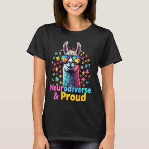 Neurodiversitäts-Lama Autismus-Bewusstseinsmonat T-Shirt