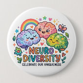 Neurodiversitäts-Lustiger Pin-Button Button (Vorderseite)