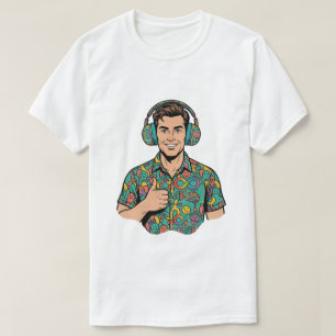 Neurodiversitäts-Retro-Pop-Art-Daumen-Hoch-Mann  T-Shirt