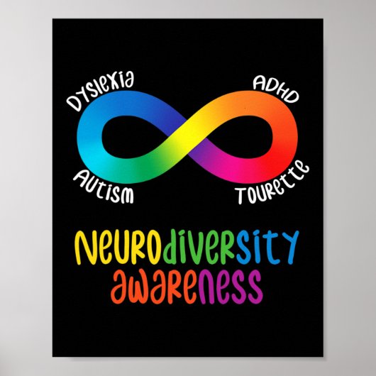 Neurodiversitätsbewusstsein Adhd Autismus Legasthe Poster (Vorne)