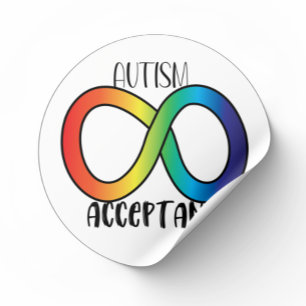 Neurodiversity Autism Acceptance Rainbow Button Runder Aufkleber