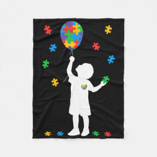 Neurodiversity-Autismus Awareness Boy Holding Byll Fleecedecke