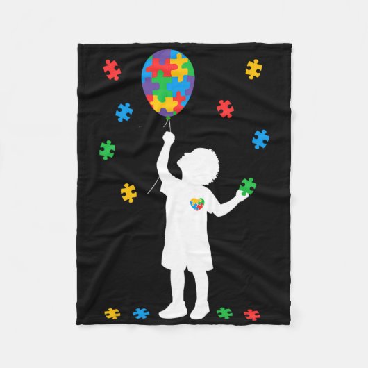 Neurodiversity-Autismus Awareness Boy Holding Byll Fleecedecke (Vorderseite)