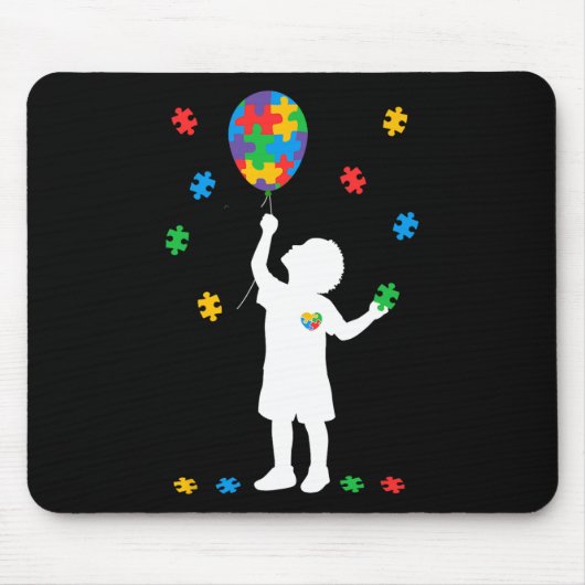 Neurodiversity-Autismus Awareness Boy Holding Byll Mousepad (Vorne)