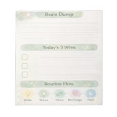 Neurodiversity Brain Dump Daily Check | Sage Green Notizblock (Vorderseite)