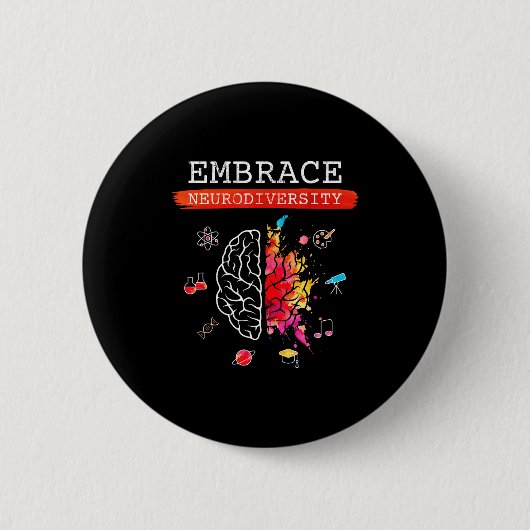 Neurodiversity Embrace Adhd Autism Asd Awareness G Button (Vorderseite)