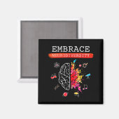 Neurodiversity Embrace Adhd Autism Asd Awareness G Magnet (Vorderseite/Rückseite)