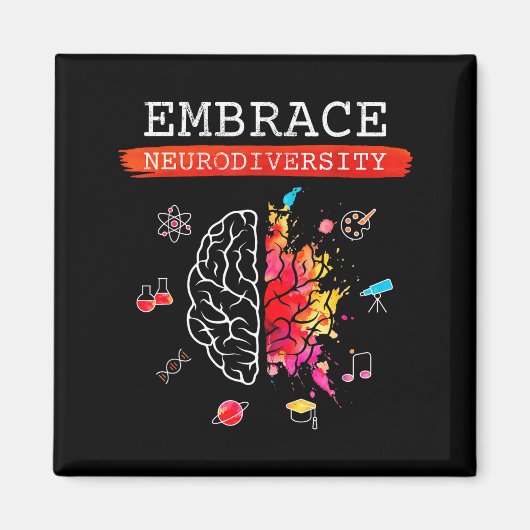 Neurodiversity Embrace Adhd Autism Asd Awareness G Magnet (Vorne)