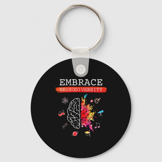Neurodiversity Embrace Adhd Autism Asd Awareness G Schlüsselanhänger (Vorderseite)
