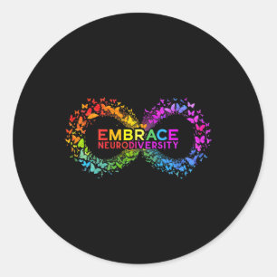 Neurodiversity-Embrace Adhd Autismus Asd Butterfly Runder Aufkleber