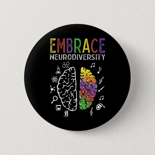 Neurodiversity Embrace Adhd Autismus Asd Hirn Button (Vorderseite)