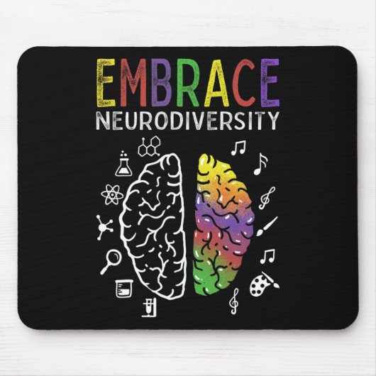 Neurodiversity Embrace Adhd Autismus Asd Hirn Mousepad (Vorne)