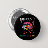 Neurodiversity Hirn Autismus Bewusstsein für Adhor Button (Vorne & Hinten)