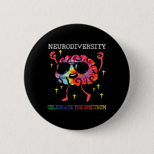 Neurodiversity Hirn Autismus Bewusstsein für Adhor Button